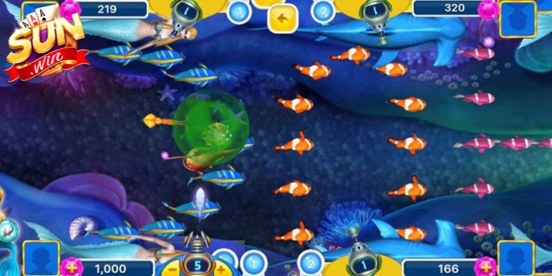 Không gian Bắn Cá FishStorm nổi bật với hiệu ứng biển sâu